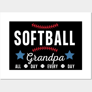 Softball Grandpa - all day every day Posters and Art